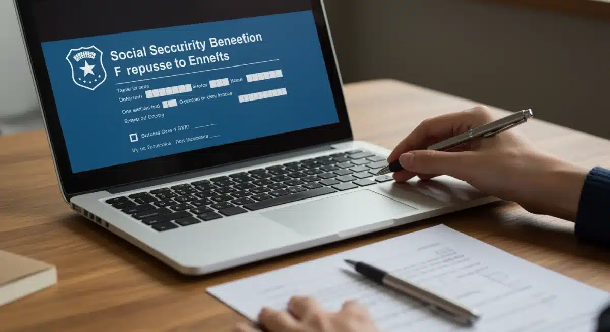 Person meticulously filling out 2025 Social Security online application