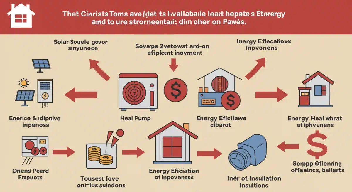Infographic showing home energy efficiency tax credits and rebates from IRA