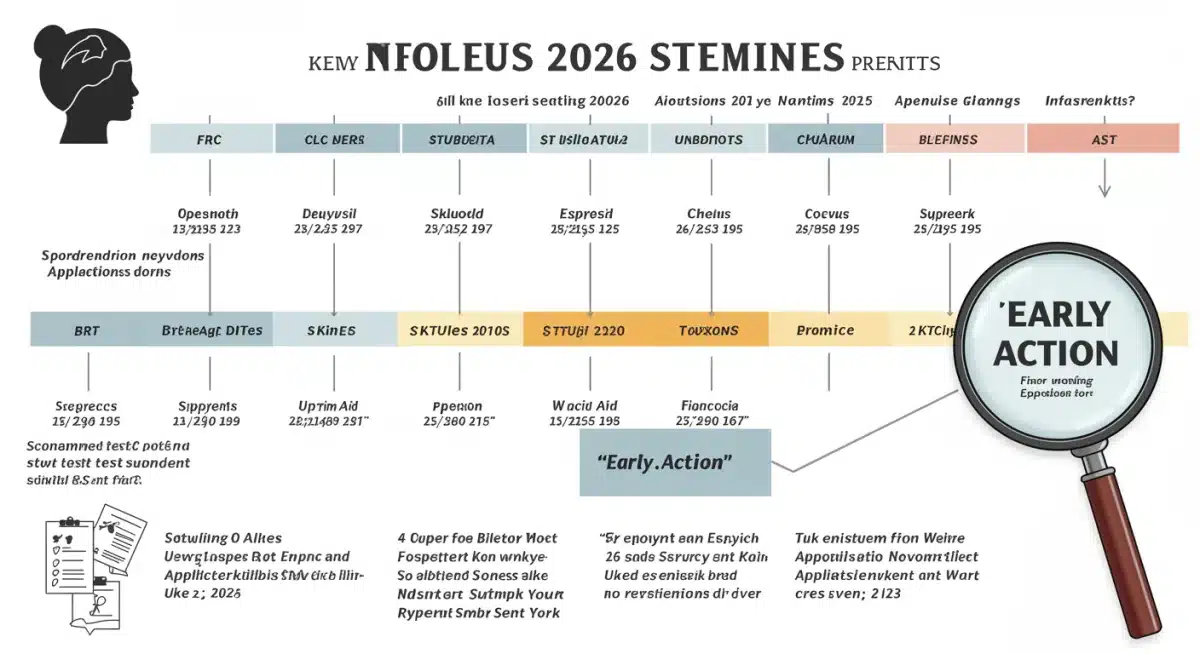 Infographic of 2026 college application timeline and key deadlines