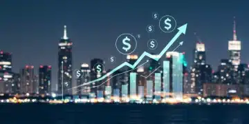 Graph illustrating rising inflation with financial symbols