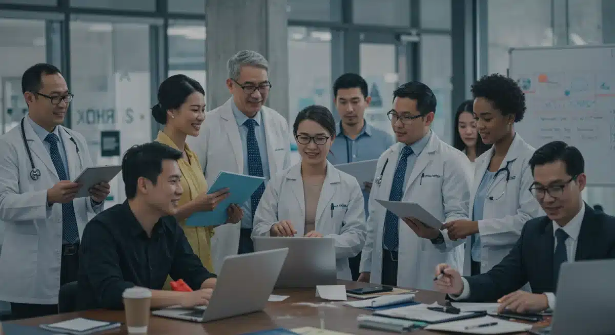 Professionals networking and collaborating, representing career opportunities