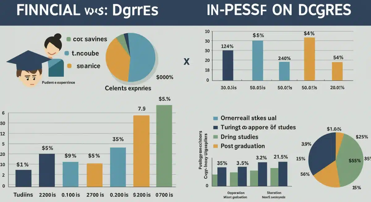 Infographic showing financial comparison of online and in-person degrees