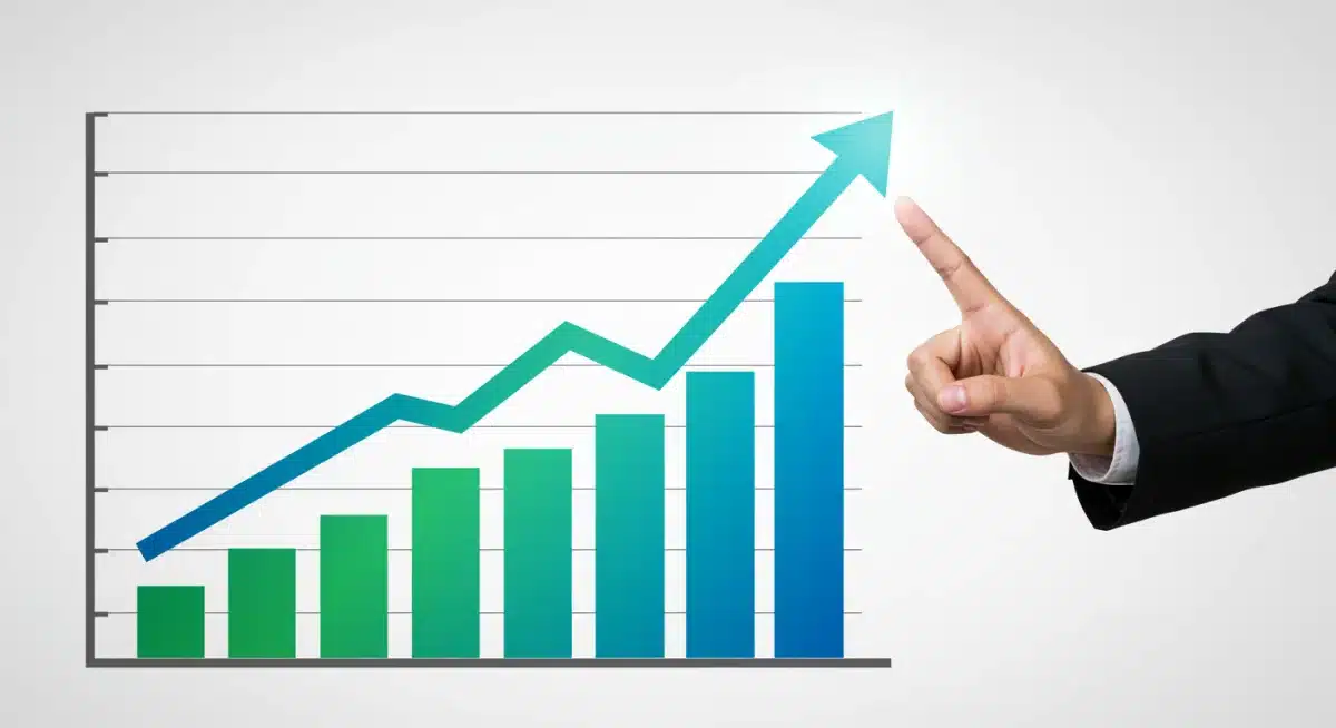 Uptrending financial graph symbolizing maximized Social Security benefits.