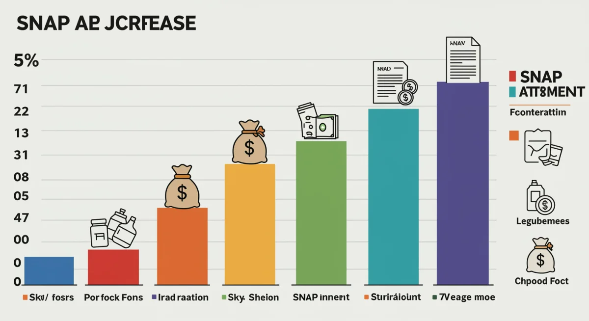 Infographic illustrating a 5% increase in SNAP benefits due to 2026 legislation.