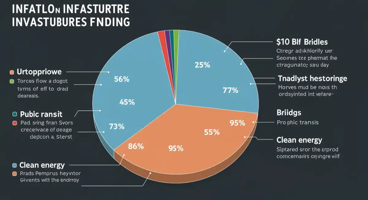 Infographic detailing funding allocation of the 0 billion infrastructure bill.