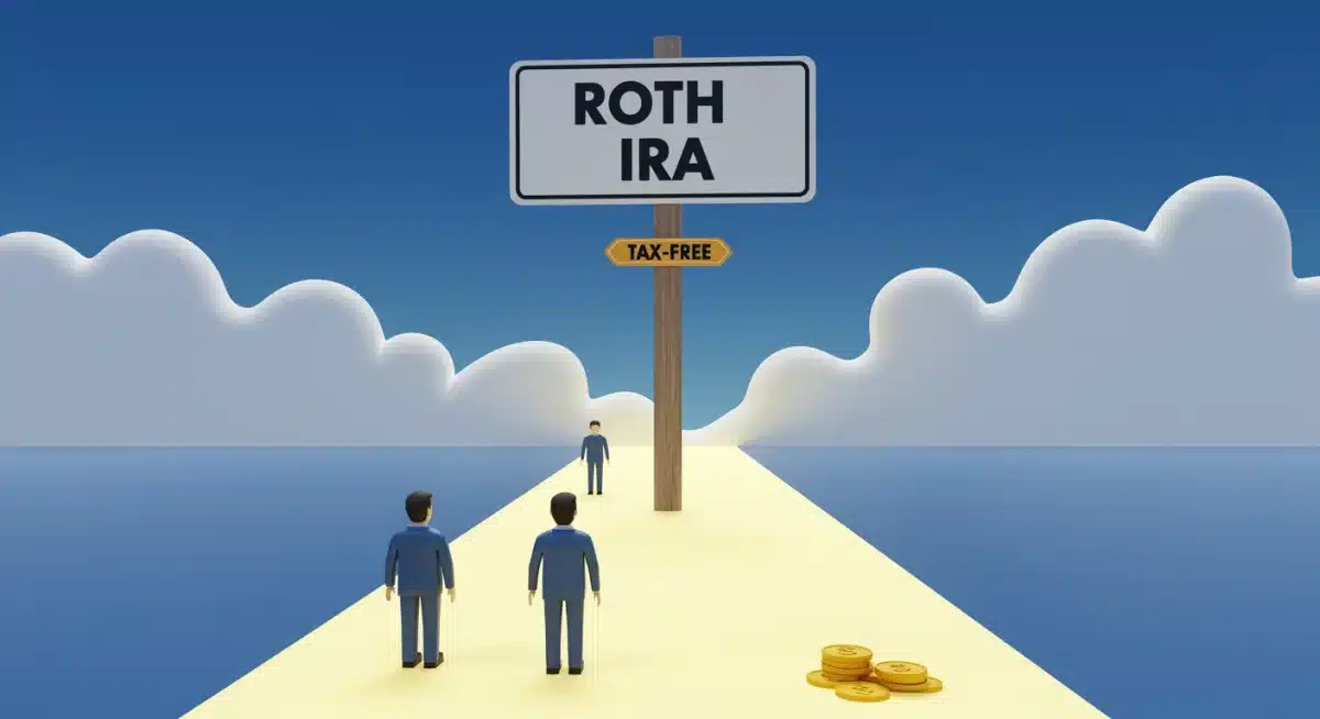 Visual representation of tax-free growth with Roth IRA