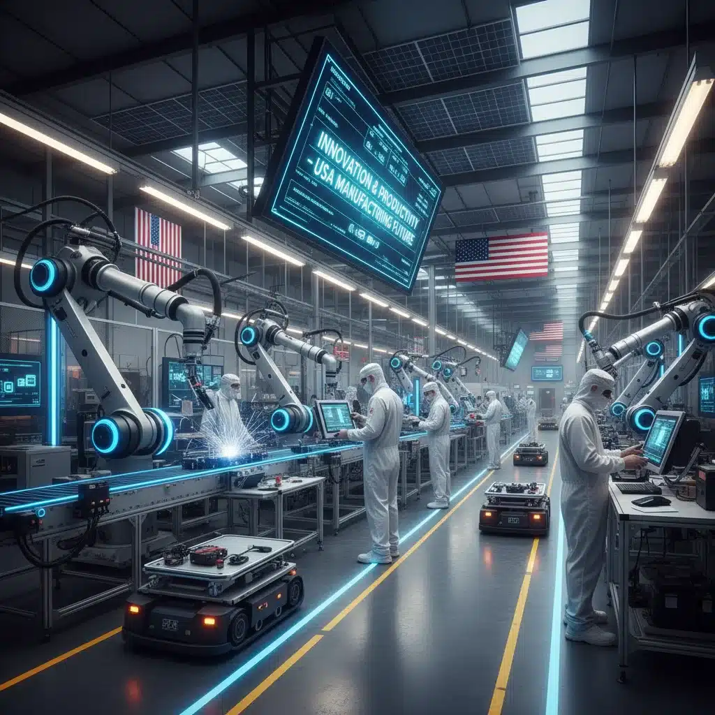 Advanced manufacturing and robotics contributing to US economic productivity.