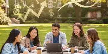 Diverse students studying, symbolizing college access and financial aid impact.