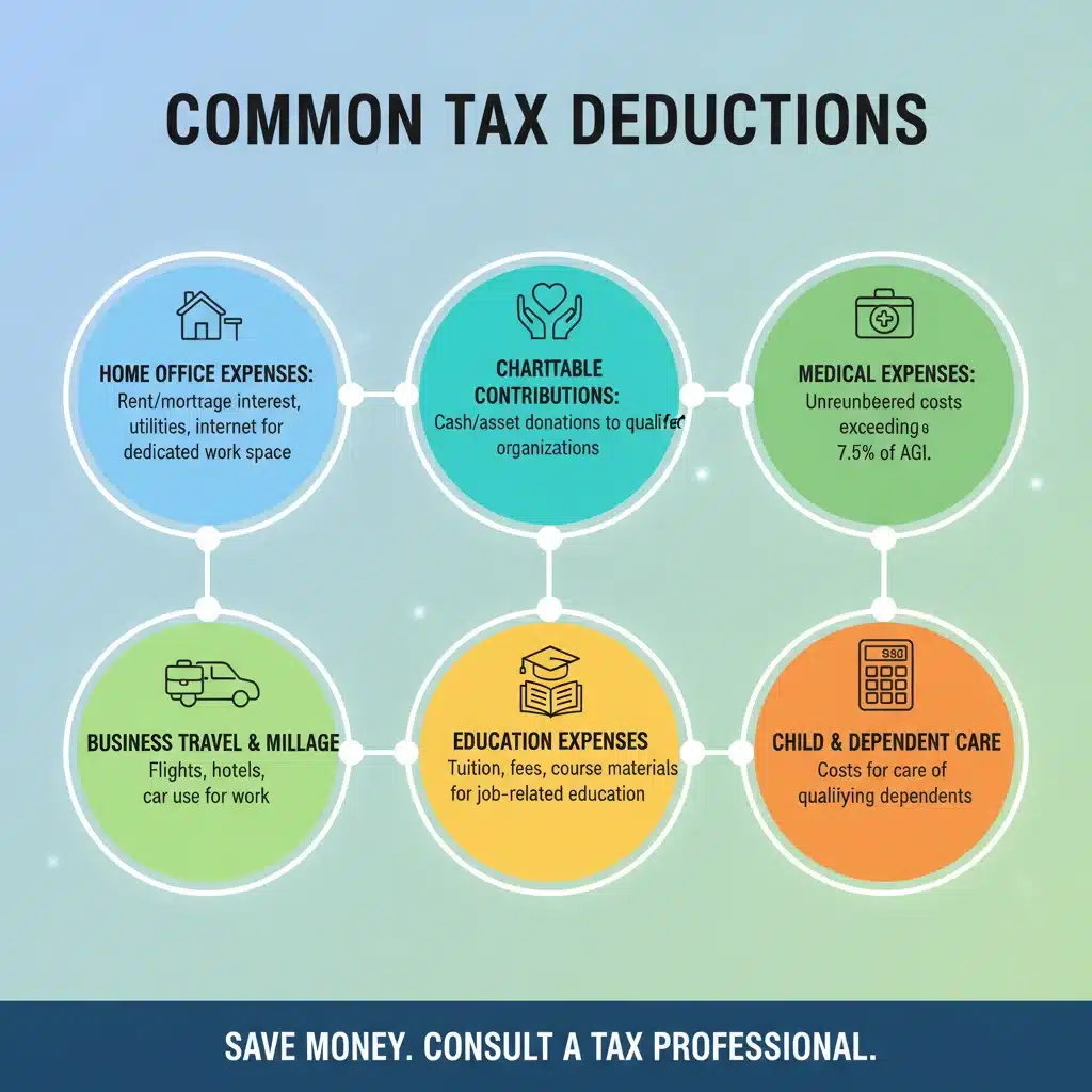 Infographic of common tax deductions for 2026