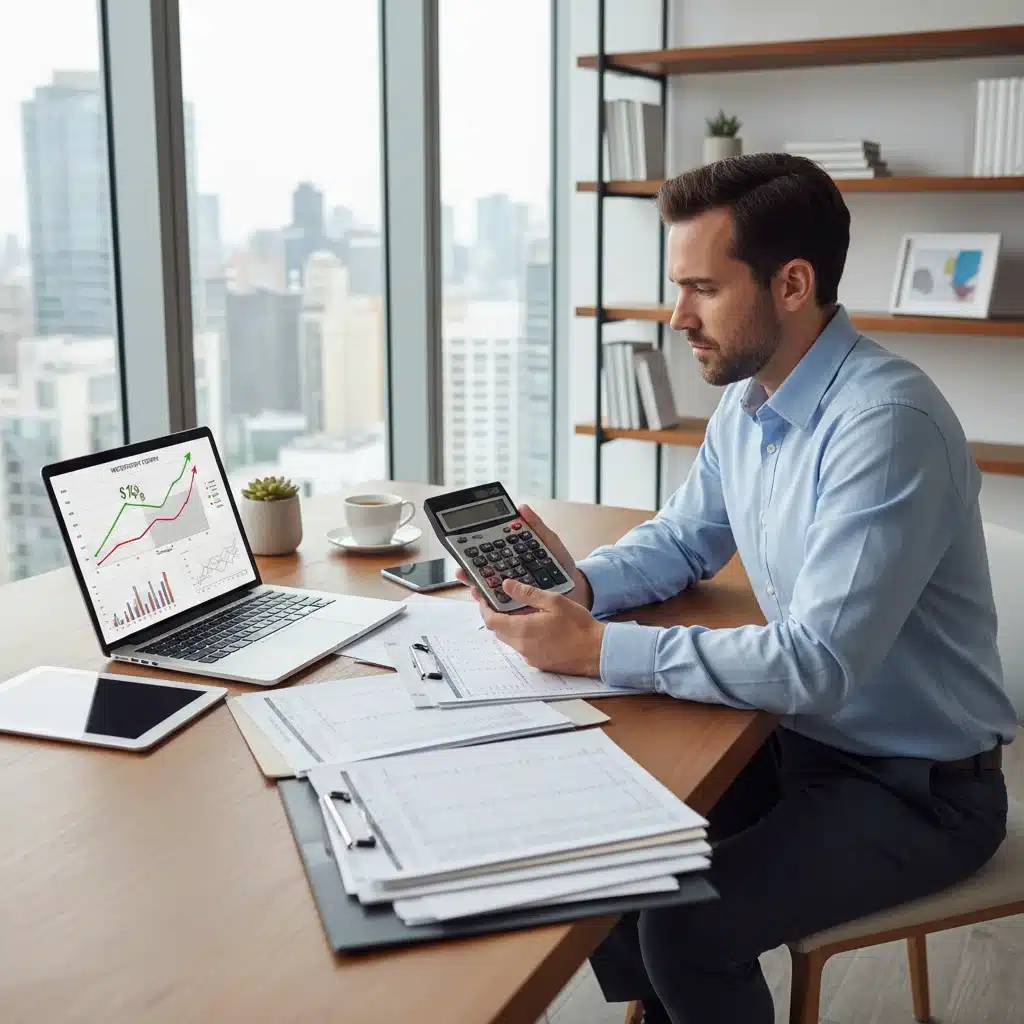 Person analyzing financial documents and investment growth for HSA planning.