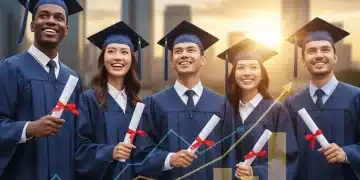 Graduates celebrating with diplomas, symbolizing new financial beginnings and student loan repayment strategies.