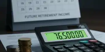 Calculator showing numbers with 2026 calendar and coins, representing Social Security COLA impact on retirement.